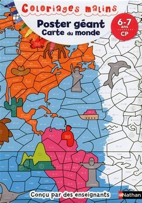 Poster géant carte du monde : 6-7 ans, CP