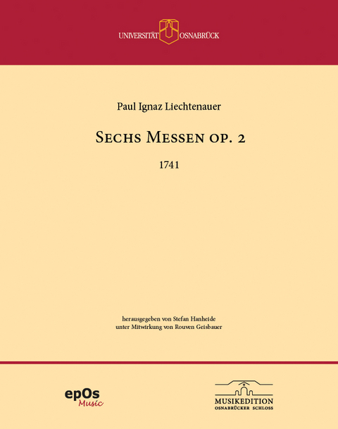 Sechs Messen op. 2für 4 Soli, Chor zu 4 Stimmen, Orchester und Basso continuo, 1741 - 