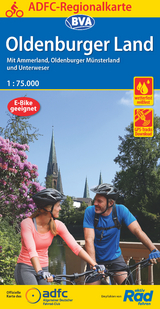 ADFC-Regionalkarte Oldenburger Land, 1:75.000, mit Tagestourenvorschlägen, reiß- und wetterfest, E-Bike-geeignet, GPS-Tracks Download - 