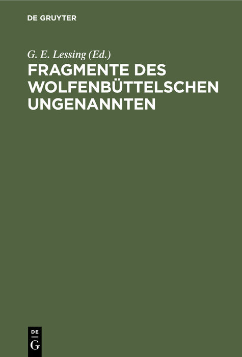 Fragmente des Wolfenbüttelschen Ungenannten - 