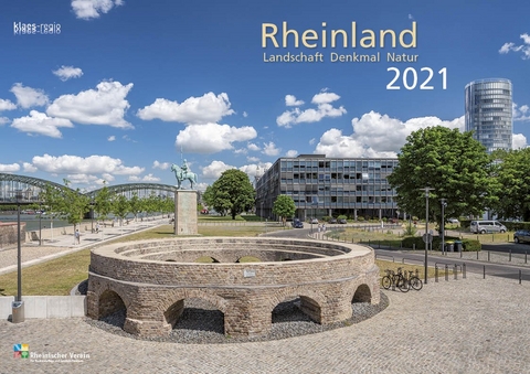 Rheinland 2021 Wandkalender A4 quer Spiralbindung 28 Blatt mit 56 Seiten - 