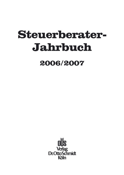 Steuerberater-Jahrbuch 2006/2007 - 