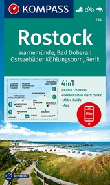 KOMPASS Wanderkarte 735 Rostock, Warnemünde, Bad Doberan, Ostseebäder Kühlungsborn, Rerik 1:50.000 - 