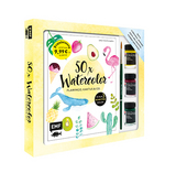 50 x Watercolor – Flamingo, Kaktus & Co. – Starter-Set – Sonderausgabe - 