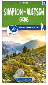 Kümmerly+Frey Wanderkarte 42 Simplon, Aletsch 1:40.000