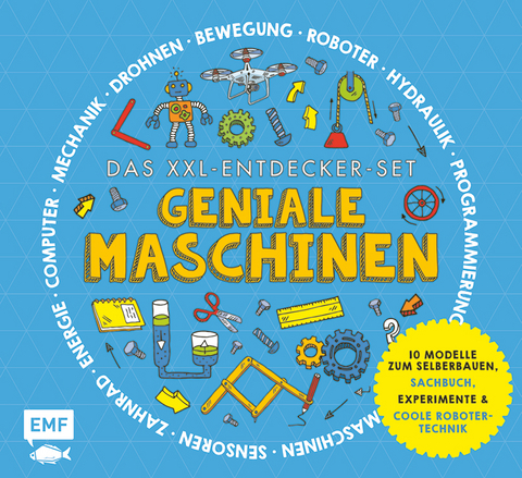 Das XXL-Entdecker-Set – Geniale Maschinen – Mit 10 Modellen zum Selberbauen, Sachbuch, Experimenten und cooler Robotertechnik - Rob Colson