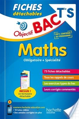 Maths terminale S : obligatoire + spécialité : 75 fiches détachables -  Dejean-d