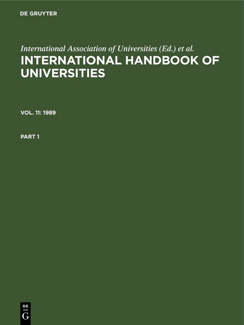 International Handbook of Universities / 1989 - 