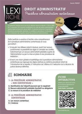 Droit administratif : procédure administrative contentieuse - Sandra Thenot