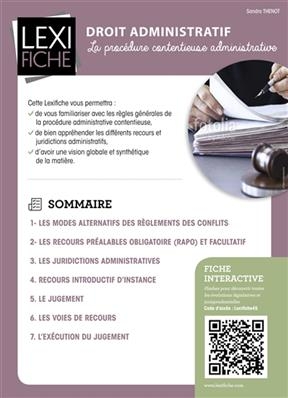 Droit administratif : procédure administrative contentieuse - Sandra Thenot