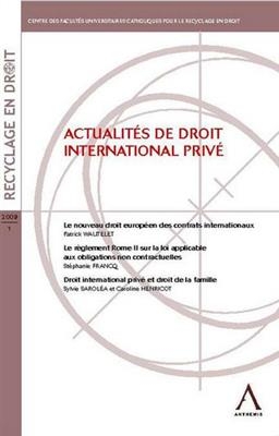 Actualité de droit international privé -  FRANCQ S. H C.