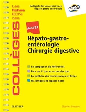 Fiches hépato-gastro-entérologie, chirurgie digestive