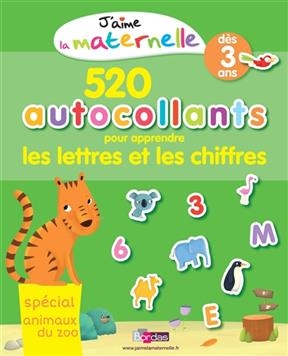 520 autocollants pour apprendre les lettres et les chiffres : spécial animaux du zoo : dès 3 ans