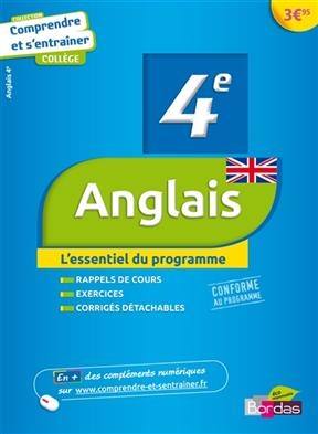 Anglais, 4e : l'essentiel du programme