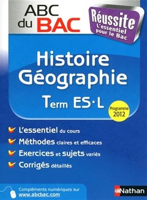 Histoire géographie terminale ES, L : programme 2012