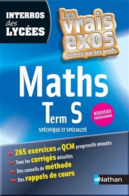 Maths terminale S, spécifique et spécialité : programme 2012