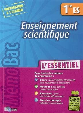 Enseignement scientifique : 1re ES - Christian Robert