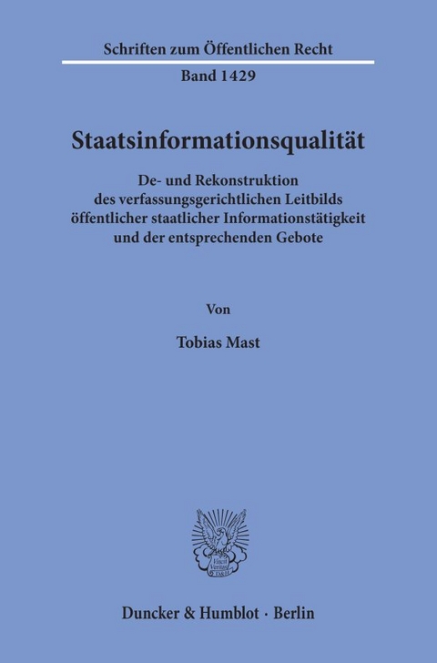 Staatsinformationsqualität. - Tobias Mast