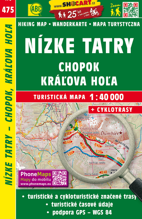 Nízke Tatry, Chopok, Kráľova Hoľa / Niedere Tatra - Chopok, Kráľova Hoľa (Wander - Radkarte 1:40.000)