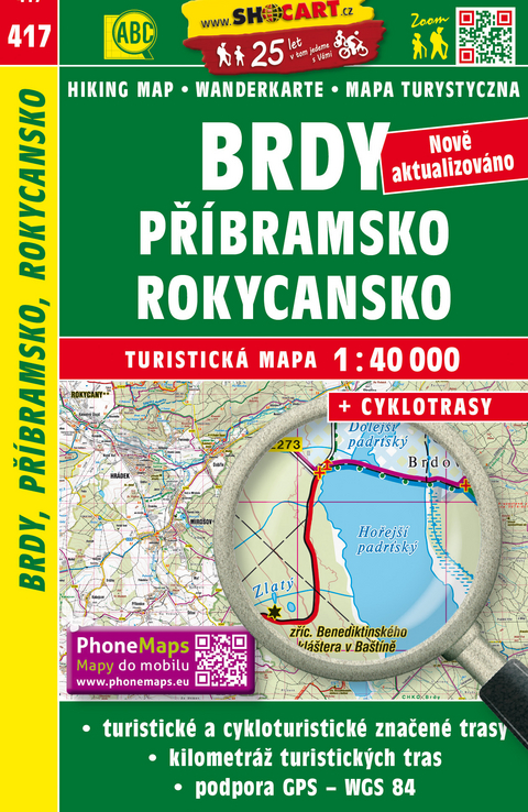 Brdy, Příbramsko, Rokycansko / Brdy, Pribram, Rokytzan (Wander - Radkarte 1:40.000)