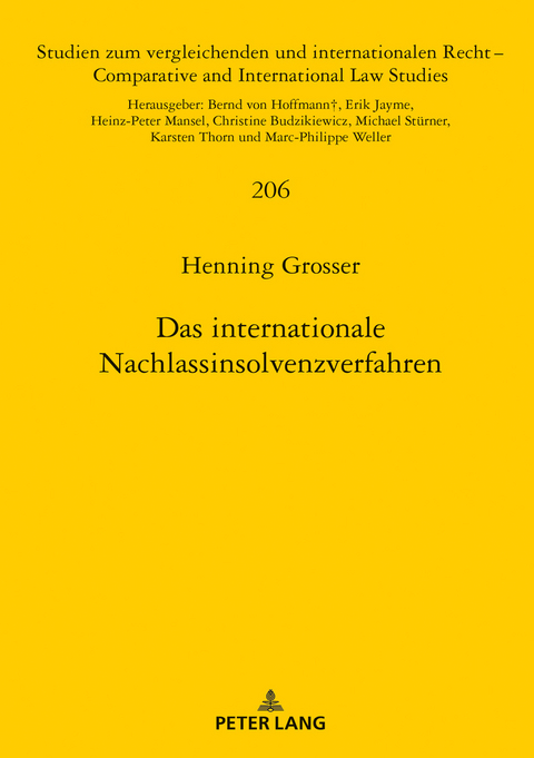 Das internationale Nachlassinsolvenzverfahren - Henning Grosser