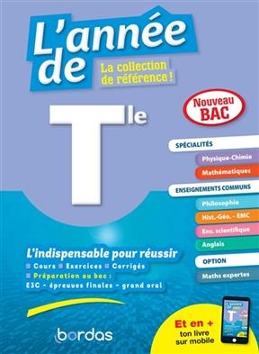 L'année de terminale, spécialités physique chimie, mathématiques, enseignements communs : nouveau bac