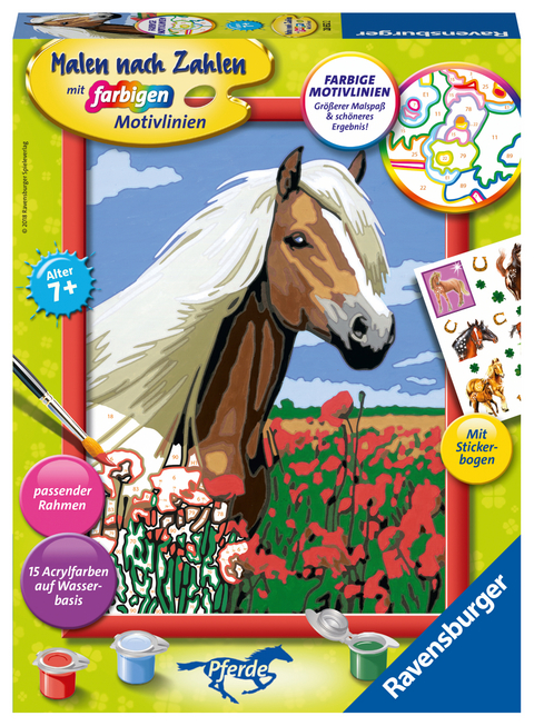 Ravensburger CreArt 28652 - Haflinger - Malen nach Zahlen Pferde für Kinder ab 7 Jahre