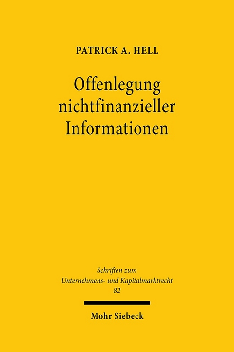 Offenlegung nichtfinanzieller Informationen - Patrick A. Hell