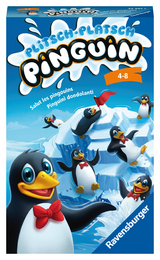 Ravensburger 23461 - Plitsch Platsch Pinguin, Mitbringspiel für 1-4 Spieler, Kinderspiel ab 4 Jahren, kompaktes Format, Reisespiel