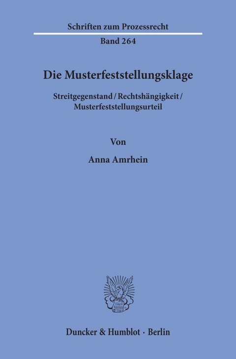 Die Musterfeststellungsklage. - Anna Amrhein