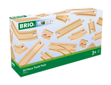 BRIO World 33772 Großes Schienensortiment 50 Teile – Schienen Set für die BRIO Eisenbahn – Kleinkindspielzeug empfohlen für Kinder ab 3 Jahren