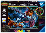 Ravensburger Kinderpuzzle - 13710 Leuchtende Dragons - Dragons-Leuchtpuzzle für Kinder ab 6 Jahren, mit 100 Teilen im XXL-Format, Leuchtet im Dunkeln