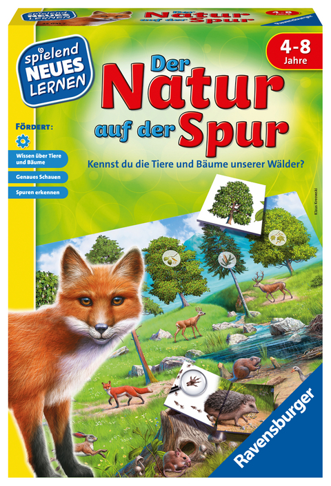 Ravensburger 25041 - Der Natur auf der Spur - Spielen und Lernen für Kinder, Lernspiel für Kinder von 4-8 Jahren, Spielend Neues Lernen für 2-4 Spieler - Klaus Kreowski