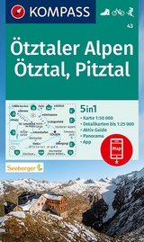 KOMPASS Wanderkarte 43 Ötztaler Alpen, Ötztal, Pitztal 1:50.000