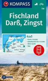 KOMPASS Wanderkarte 736 Fischland, Darß, Zingst 1:50.000 - 