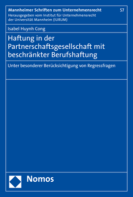 Haftung in der Partnerschaftsgesellschaft mit beschränkter Berufshaftung - Isabel Huynh Cong