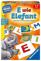 Ravensburger 24951 - E wie Elefant - Spielen und Lernen für Kinder, Lernspiel für Kinder von 5-7 Jahren, Spielend Neues Lernen für 1-4 Spieler - 