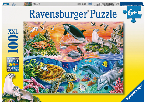 Ravensburger Kinderpuzzle - 10681 Bunter Ozean - Unterwasserwelt-Puzzle für Kinder ab 6 Jahren, mit 100 Teilen im XXL-Format