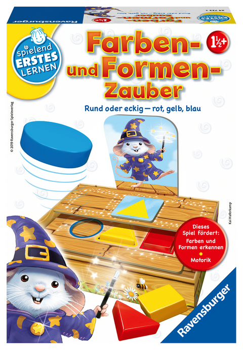 Ravensburger 24723 - Farben- und Formen-Zauber - Lernspiel für die ganz Kleinen - Farbenspiel für Kinder ab 2 Jahren, Spielend erstes Lernen, Formenspiel für 1-3 Spieler - Kai Haferkamp