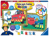 Ravensburger CreArt 27772 - Feuerwehrmann Sam - Malen nach Zahlen Feuerwehrmann Sam für Kinder 5-7 Jahre