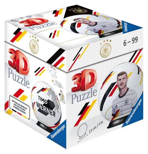 Ravensburger 3D Puzzle 11198 - Puzzle-Ball DFB Spieler - Timo Werner - 54 Teile - für Fußball Fans ab 6 Jahren