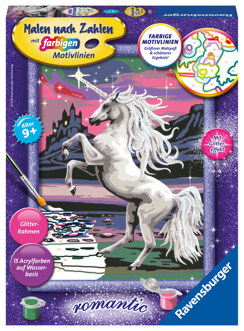 Ravensburger CreArt 28563 - Magisches Einhorn - Malen nach Zahlen Einhorn für Kinder ab 9 Jahre