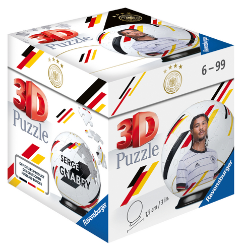 Ravensburger 3D Puzzle 11194 - Puzzle-Ball DFB Spieler - Serge Gnabry - 54 Teile - für Fußball Fans ab 6 Jahren