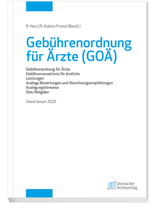 Gebührenordnung für Ärzte (GOÄ), Stand Januar 2020 - 