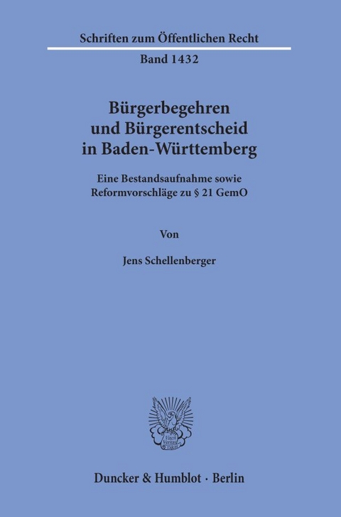 Bürgerbegehren und Bürgerentscheid in Baden-Württemberg. - Jens Schellenberger