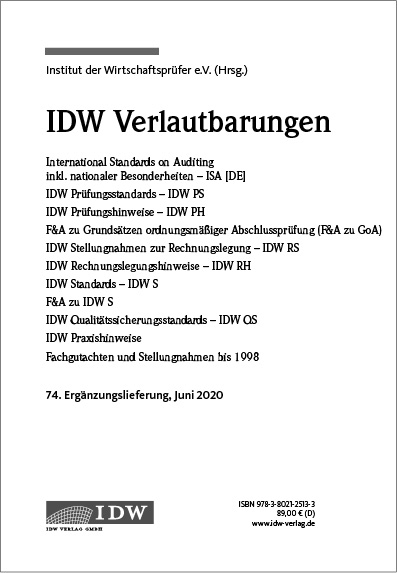 IDW, 74. Erg.-Lief. IDW Verlautbarungen Juni 2020