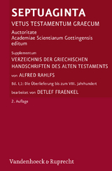 Verzeichnis der griechischen Handschriften des Alten Testaments - Rahlfs, Alfred