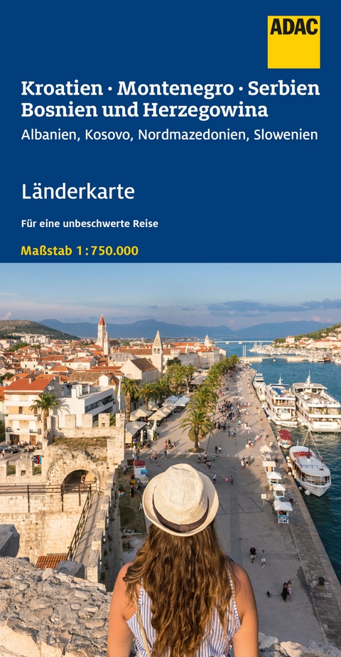 ADAC Länderkarte Kroatien, Montenegro, Serbien, Bosnien u. Herzegowina 1:750.000