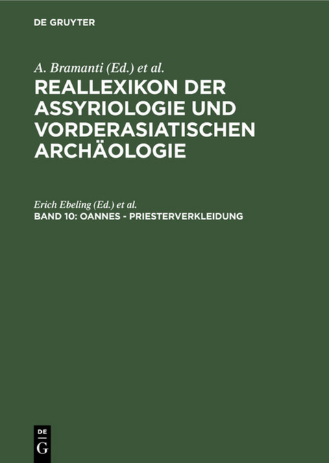 Reallexikon der Assyriologie und Vorderasiatischen Archäologie / Oannes - Priesterverkleidung - 