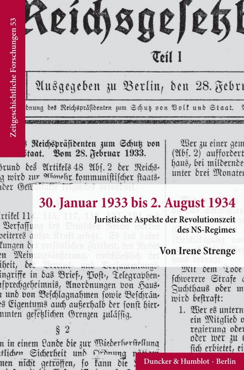 30. Januar 1933 bis 2. August 1934. - Irene Strenge